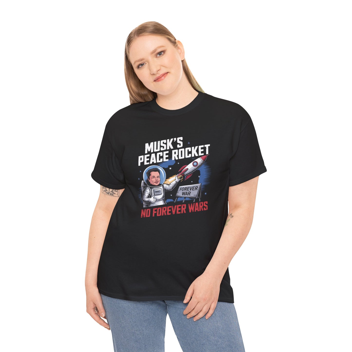 Peace Rocket T-Shirt - Musk's Anti-War Tee