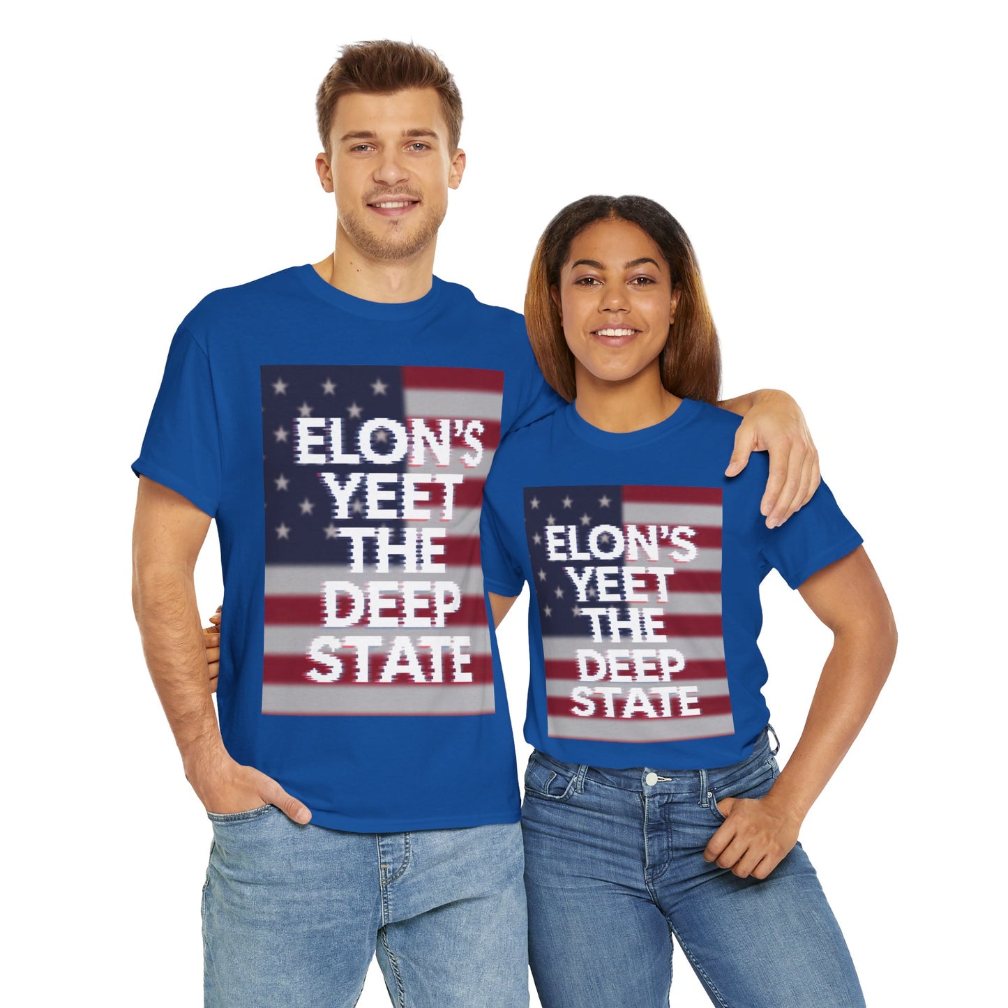 Meme Style Tee: Elon's Yeet the Deep State Glitch Font Shirt for Patriots and Lib Slayers