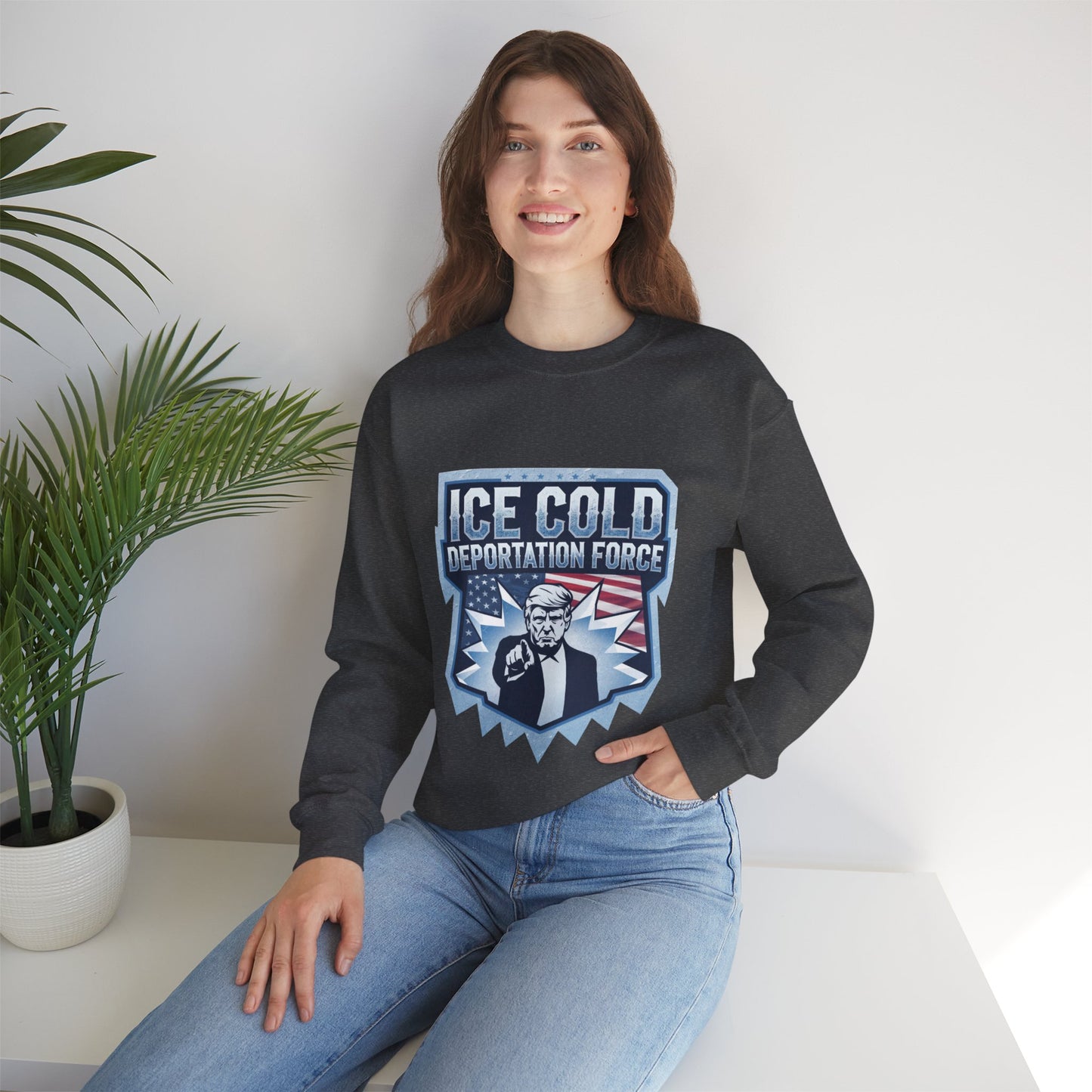 Unisex Sweatshirt ICE Cold Deportation Force Conservative Border Security Design