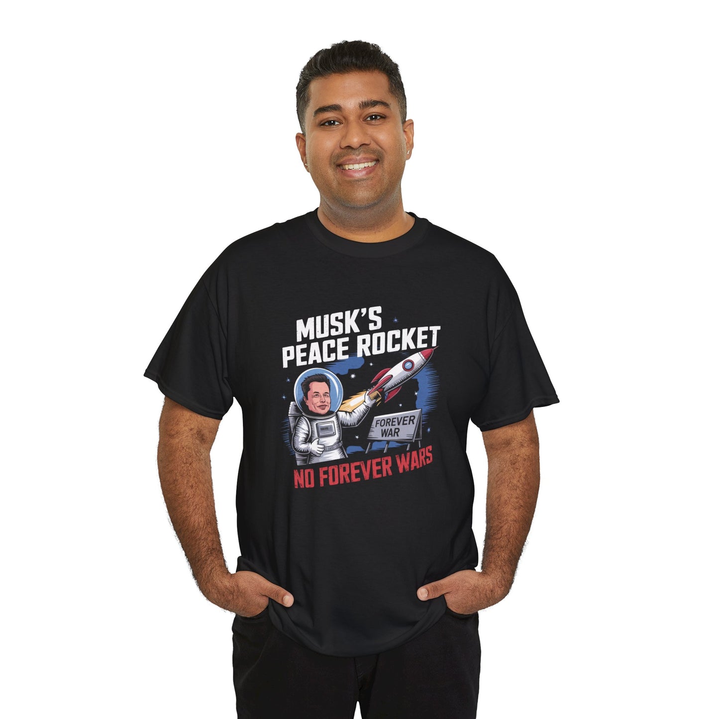 Peace Rocket T-Shirt - Musk's Anti-War Tee