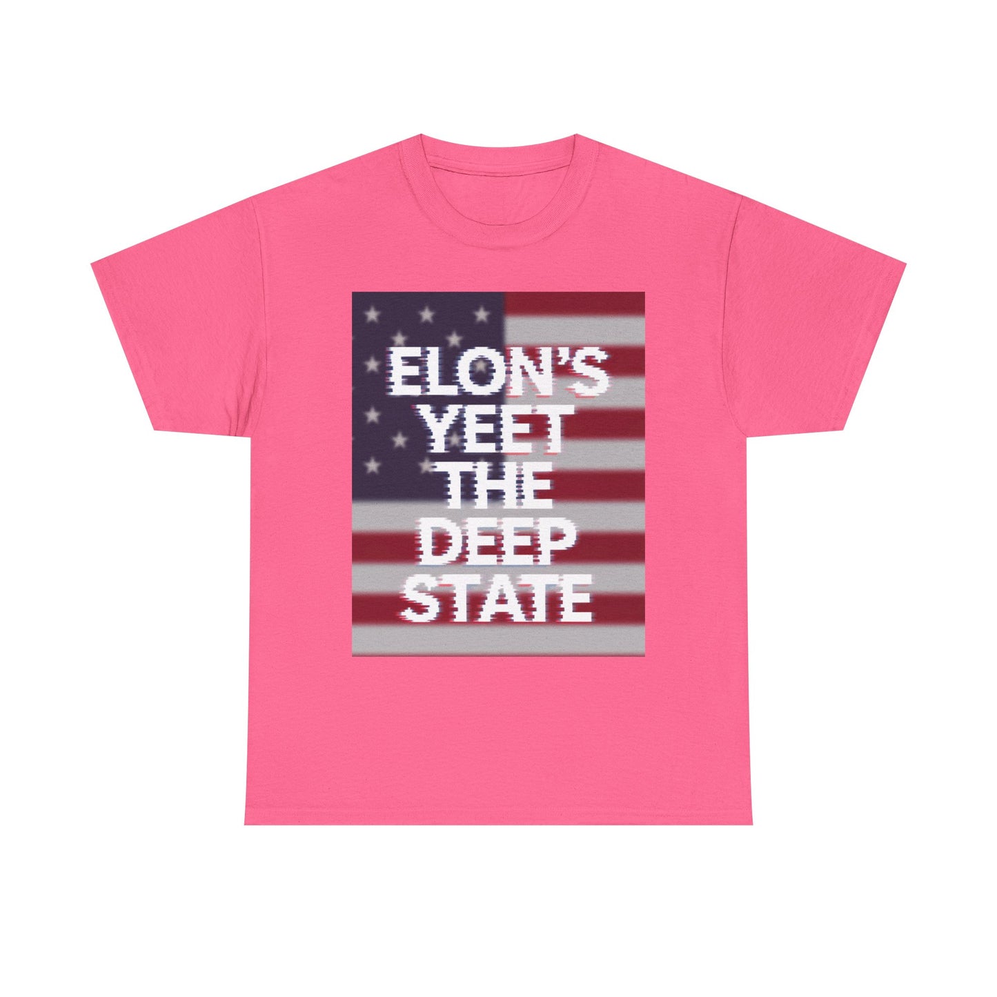 Meme Style Tee: Elon's Yeet the Deep State Glitch Font Shirt for Patriots and Lib Slayers