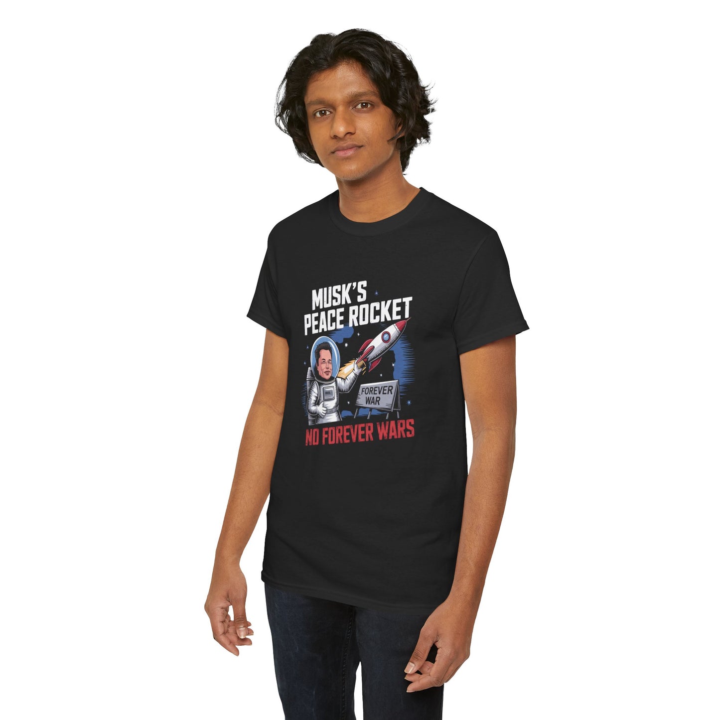 Peace Rocket T-Shirt - Musk's Anti-War Tee