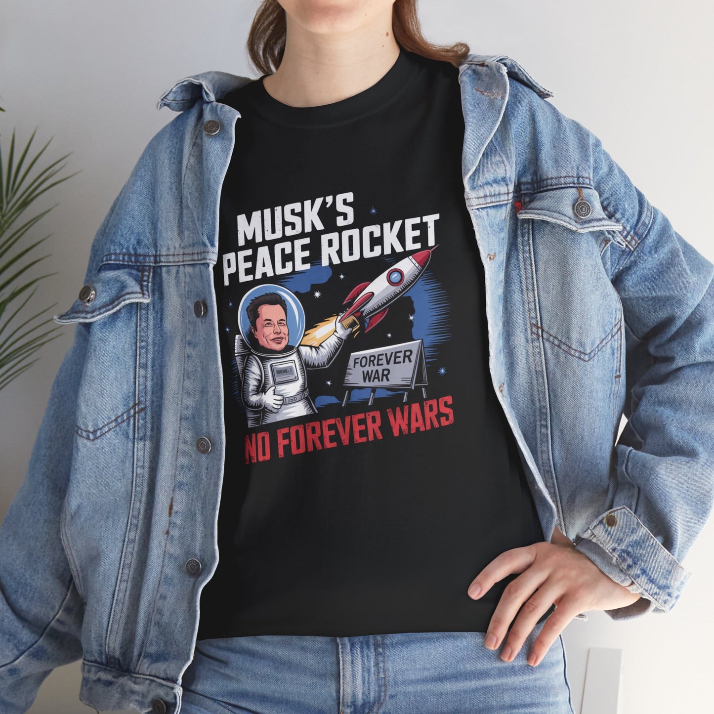 Peace Rocket T-Shirt - Musk's Anti-War Tee