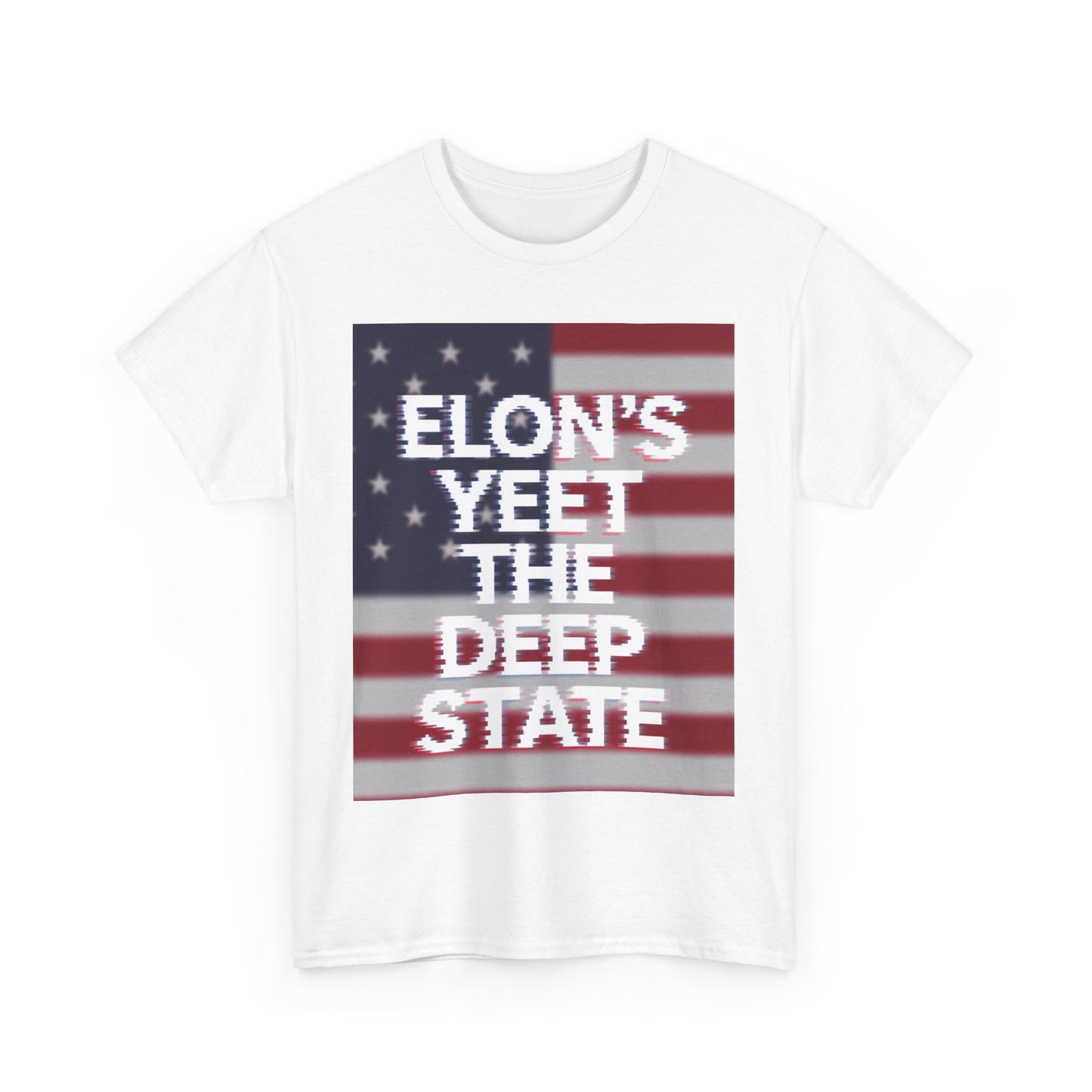 Meme Style Tee: Elon's Yeet the Deep State Glitch Font Shirt for Patriots and Lib Slayers