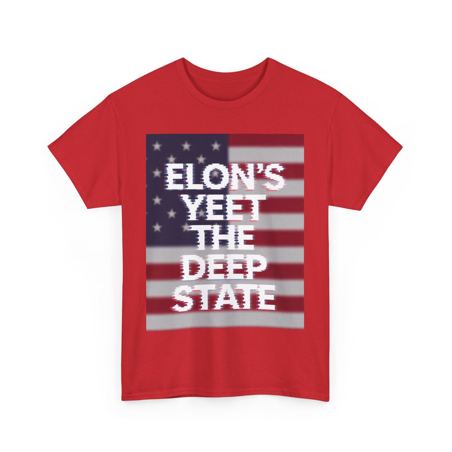 Meme Style Tee: Elon's Yeet the Deep State Glitch Font Shirt for Patriots and Lib Slayers