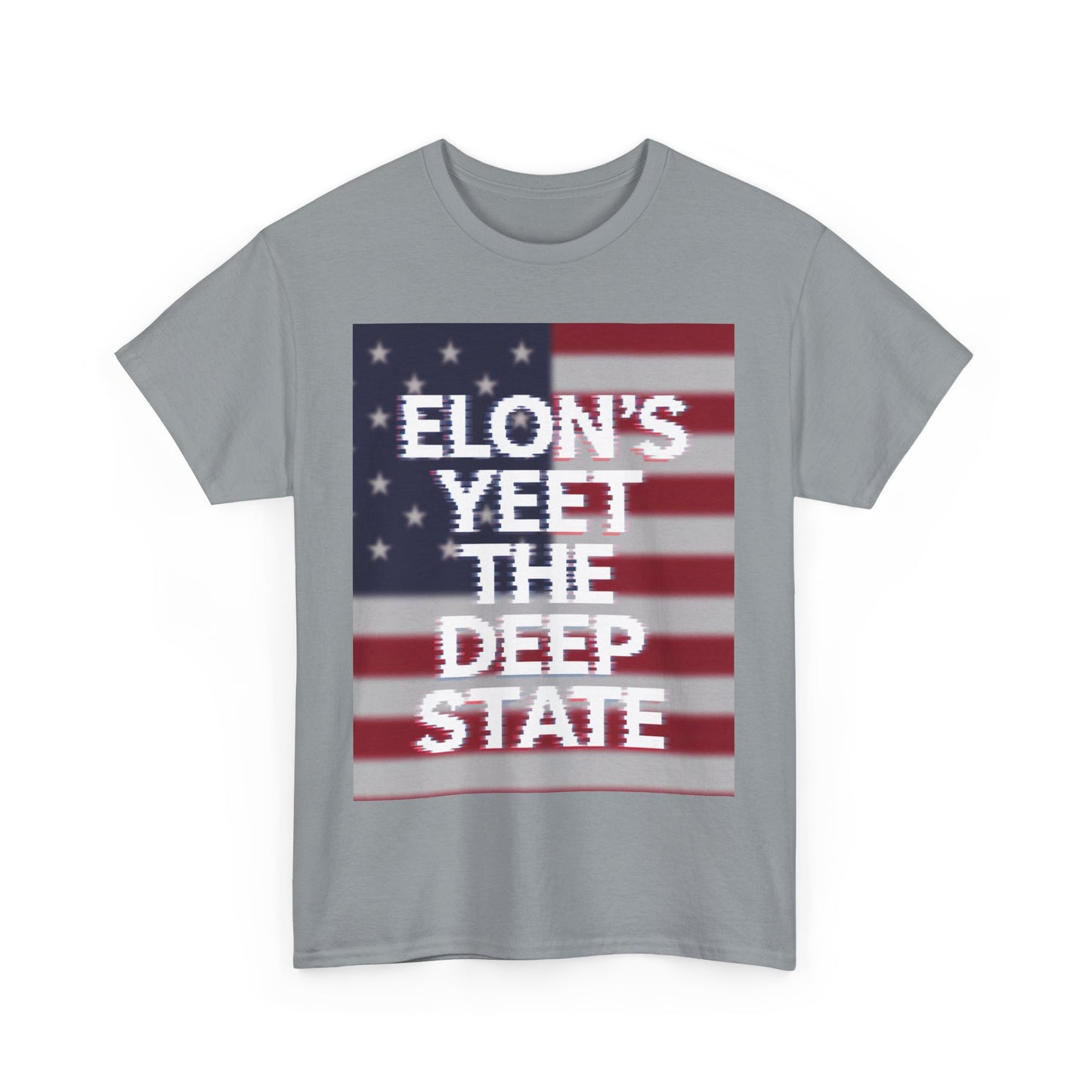 Meme Style Tee: Elon's Yeet the Deep State Glitch Font Shirt for Patriots and Lib Slayers