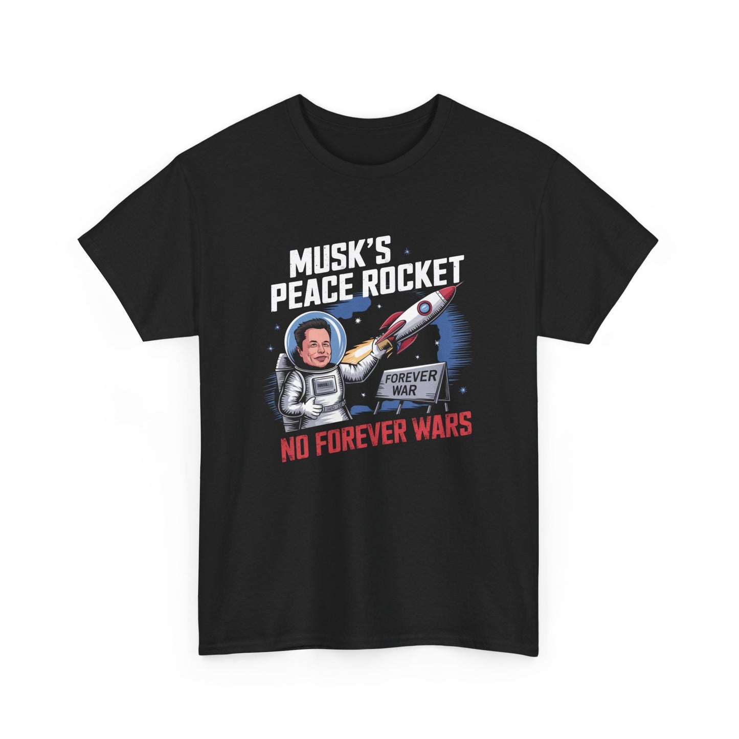 Peace Rocket T-Shirt - Musk's Anti-War Tee