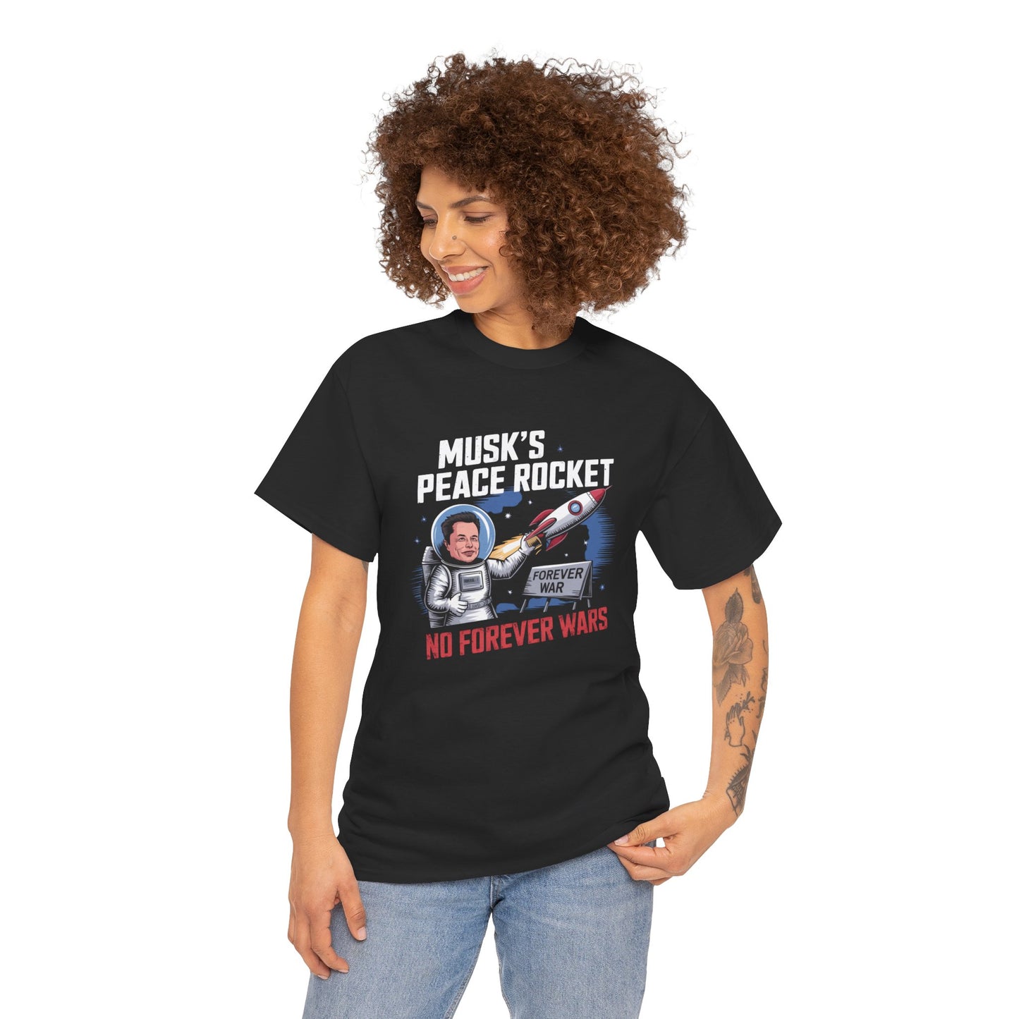 Peace Rocket T-Shirt - Musk's Anti-War Tee