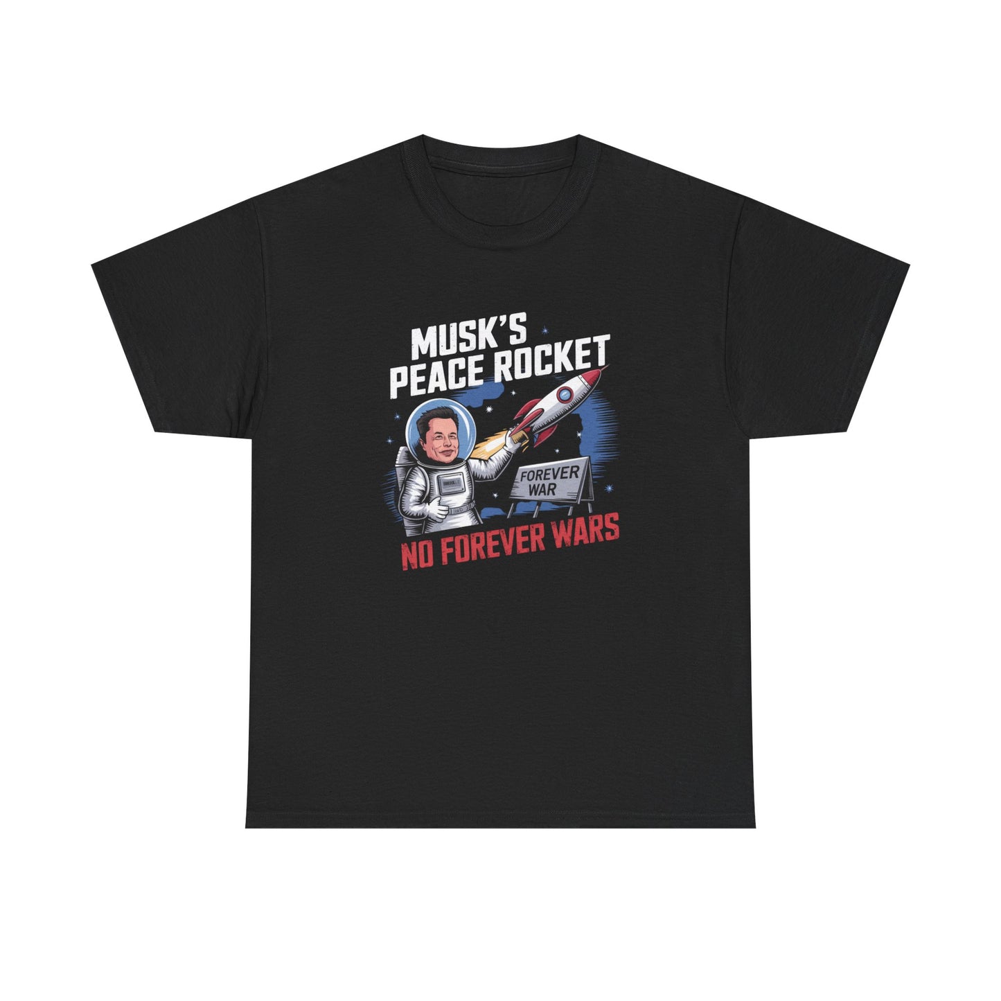 Peace Rocket T-Shirt - Musk's Anti-War Tee