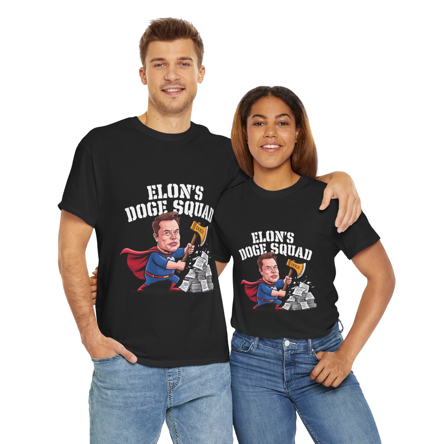 Elon’s DOGE Squad: Playful and Topical Tee for Musk Fans and Meme Lovers