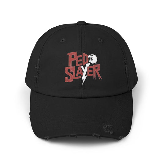 Pedo Slayer Distressed Unisex Hat for Patriots Fighting Justice