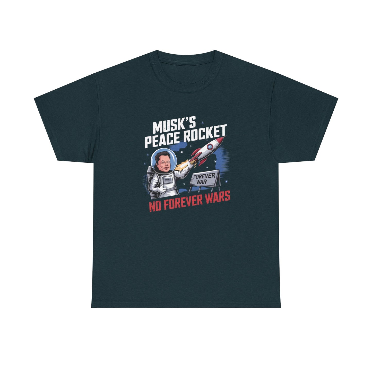 Peace Rocket T-Shirt - Musk's Anti-War Tee