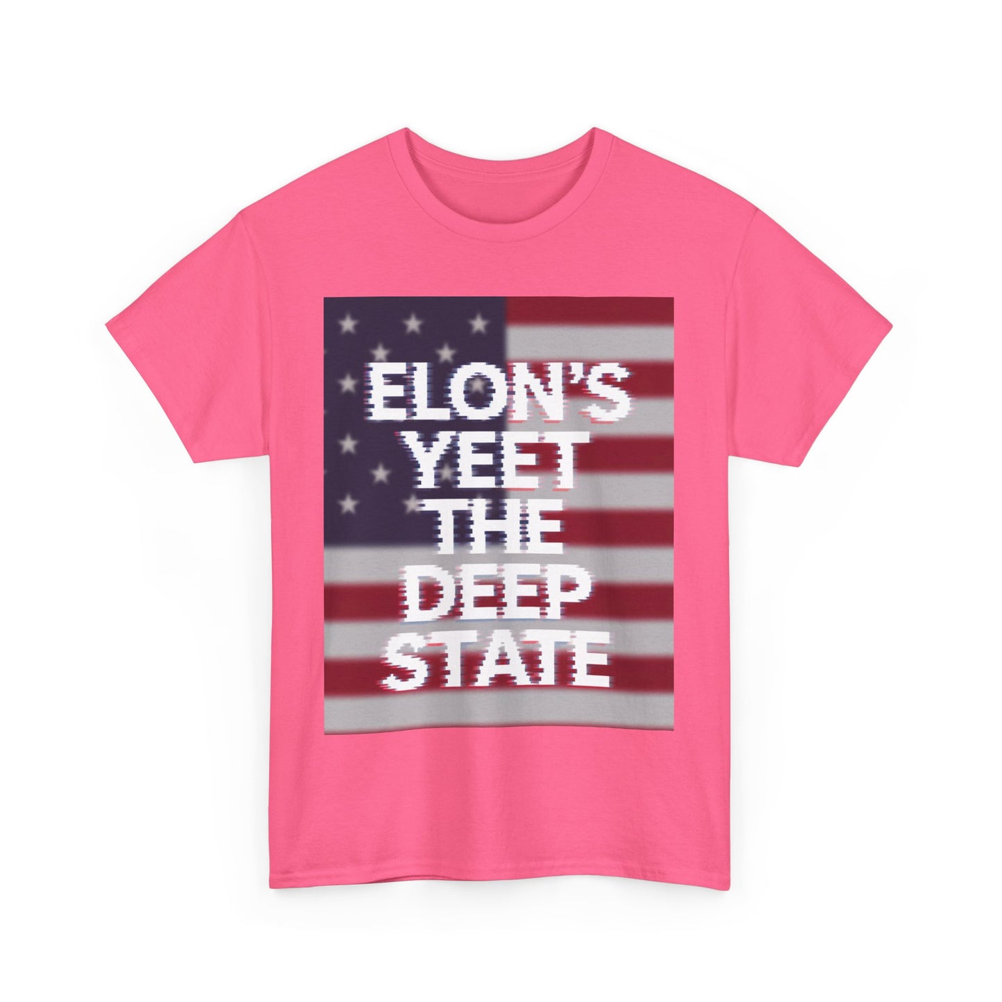 Meme Style Tee: Elon's Yeet the Deep State Glitch Font Shirt for Patriots and Lib Slayers