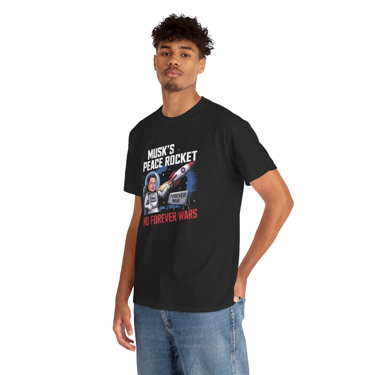 Peace Rocket T-Shirt - Musk's Anti-War Tee