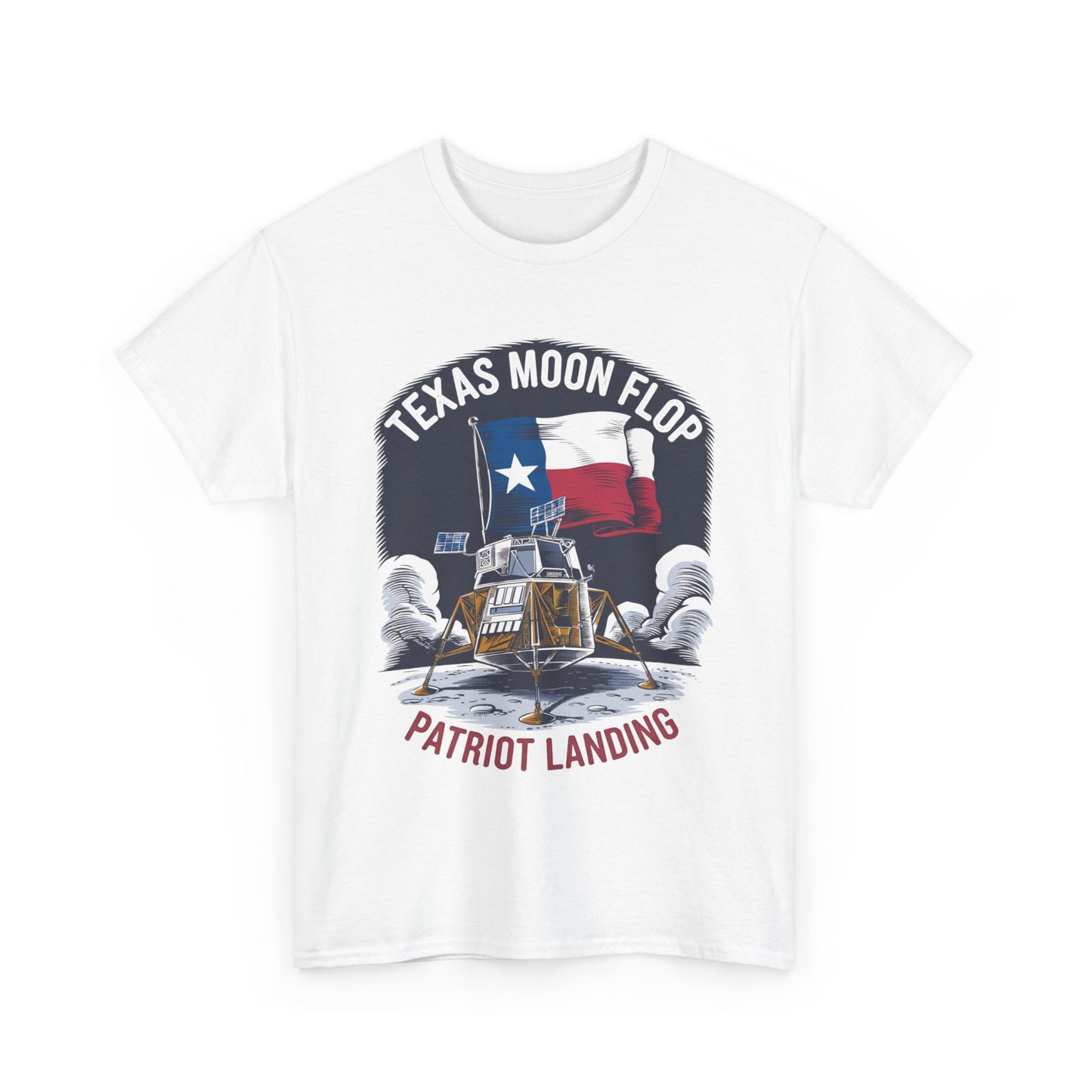 Texas Moon Flop Patriot Landing Cartoon Design